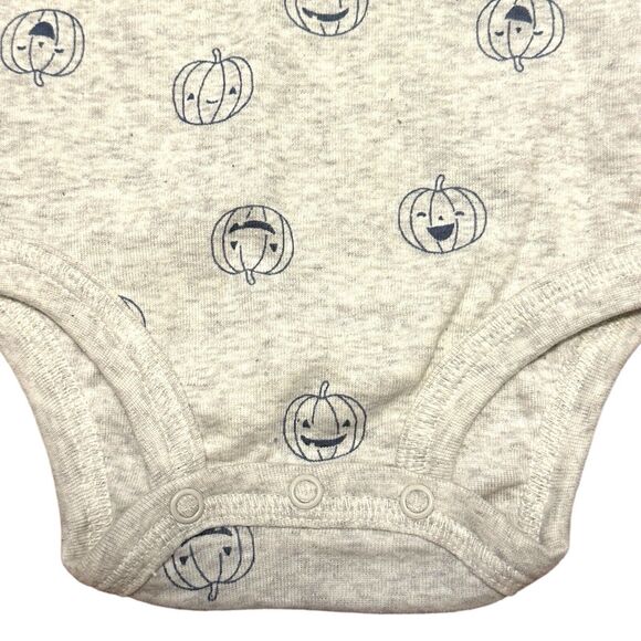 Carter’s Size 12 Months “My First Halloween” Gray Pumpkin Bodysuit Top NWOT - Picture 2 of 6